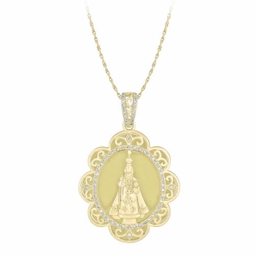 1/4 Ct. T.w. Diamond Santo Nino Pendant In 14Kt Yellow Gold