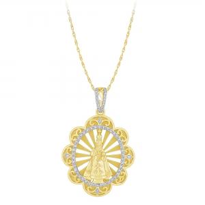 1/4 Ct. T.w. Diamond Santo Nino Pendant In 14Kt Yellow Gold
