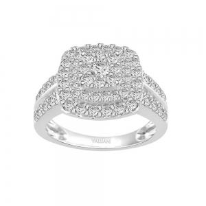 Ultimate Value® Cushion Cluster Double Halo Diamond Bridal Set - 1 Ct. T.w. in 10K White Gold