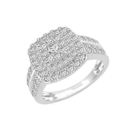 Ultimate Value® Cushion Cluster Double Halo Diamond Bridal Set - 1 Ct. T.w. in 10K White Gold