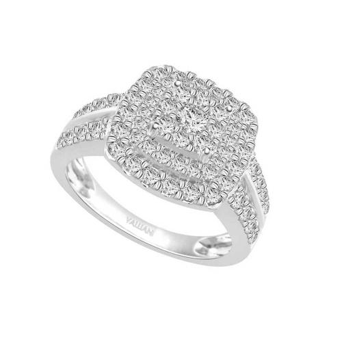 Ultimate Value® Cushion Cluster Double Halo Diamond Bridal Set - 1 Ct. T.w. in 10K White Gold