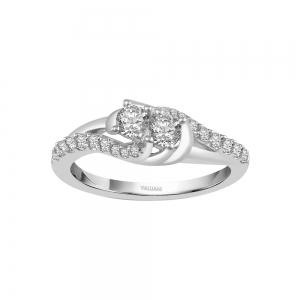 Ultimate Value® Toi et Moi Round Diamond Pave Engagement Ring - 0.50 Ct. T.w. in 10K White Gold