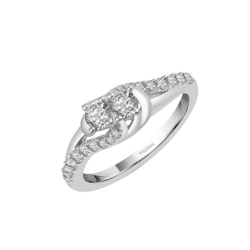 Ultimate Value® Toi et Moi Round Diamond Pave Engagement Ring - 0.50 Ct. T.w. in 10K White Gold