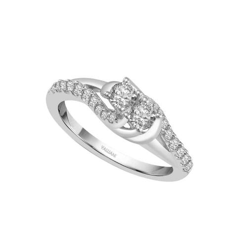 Ultimate Value® Toi et Moi Round Diamond Pave Engagement Ring - 0.50 Ct. T.w. in 10K White Gold