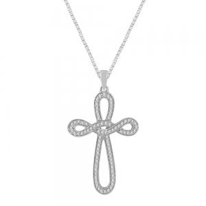 0.33 CT. T.W. Diamond Cross Pendant In 10K Gold