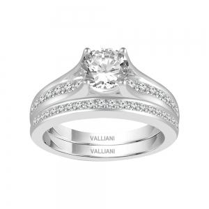 Diani® 2-row Bridal Ring Set - 1.50 Ct. T.w. in 14K White Gold