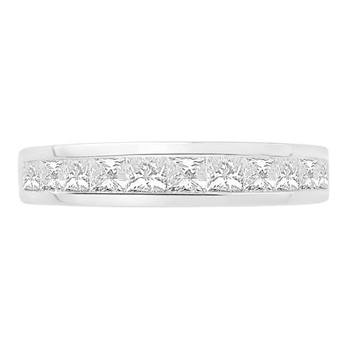1 Ct. T.w. Diamond 11-stone Princess Channel Wedding Band In 14Kt White Gold