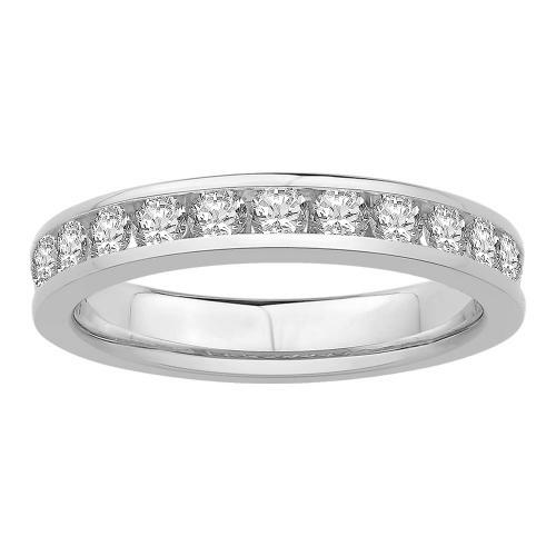 1 Ct. T.w. Diamond Round Channel Wedding Band In 14Kt White Gold