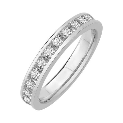 1 Ct. T.w. Diamond Round Channel Wedding Band In 14Kt White Gold