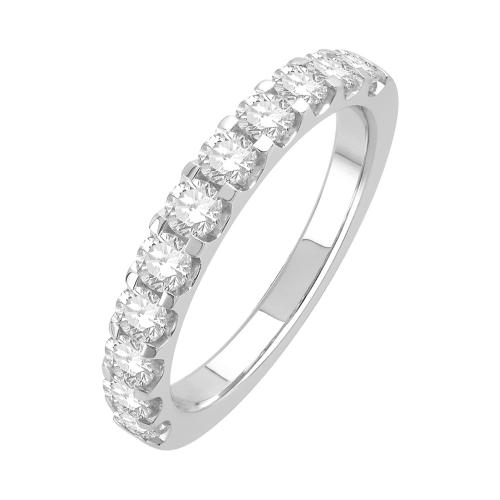 1 Ct. T.w. Diamond Round 11-stone Prong Set Wedding Band In 14Kt White Gold