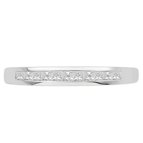 1/4 Ct. T.w. Diamond 11-stone Princess Channel Wedding Band In 14Kt White Gold