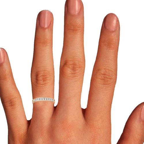 1/3 Ct. T.w. Diamond 11-stone Round Channel Wedding Band In 14Kt Rose Gold