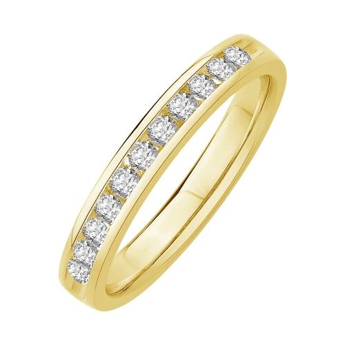 1/3 Ct. T.w. Diamond 11-stone Round Channel Wedding Band In 14Kt Yellow Gold