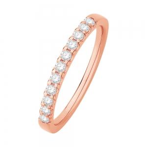 1/4 Ct. T.w. Diamond Round 11-stone Prong Set Wedding Band In 14Kt Rose Gold