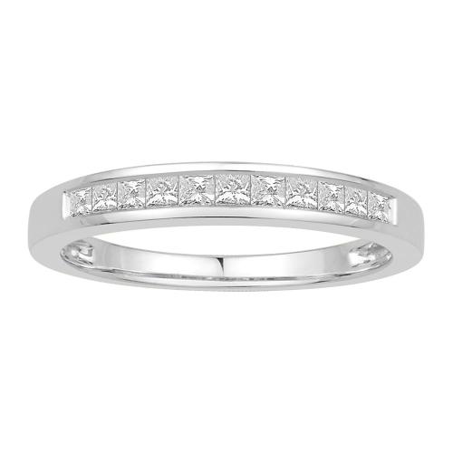 0.1 Ct. T.w. Diamond Round Milgrain Wedding Band In 14k White Gold