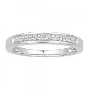 0.1 Ct. T.w. Diamond Round Milgrain Wedding Band In 14k White Gold