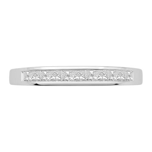 0.1 Ct. T.w. Diamond Round Milgrain Wedding Band In 14k White Gold