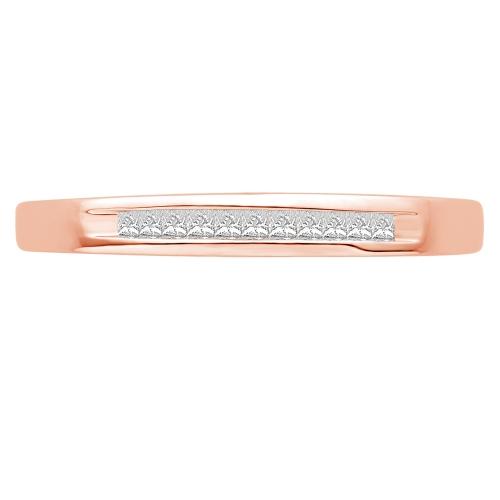 0.1 Ct. T.w. Diamond 11-stone Princess Channel Wedding Band In 14Kt Rose Gold
