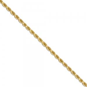 18 inch 2 mm Diamond Cut Hollow Rope Chain Necklace In 14Kt Yellow Gold
