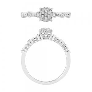 0.16 Ct. T.w. Diamond Cluster Round-Cut Promise Ring In 10Kt White Gold