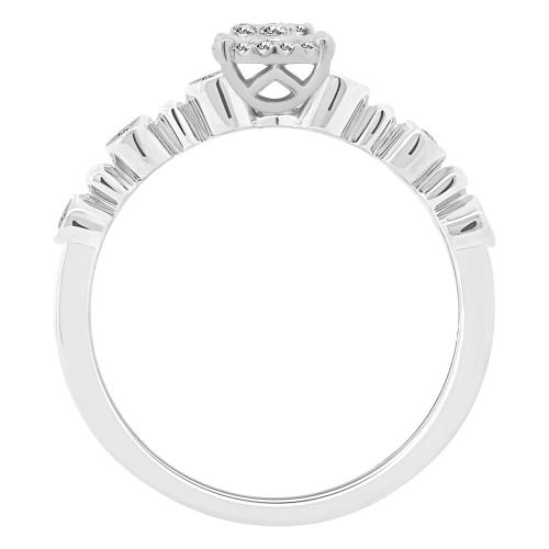 0.16 Ct. T.w. Diamond Cluster Round-Cut Promise Ring In 10Kt White Gold