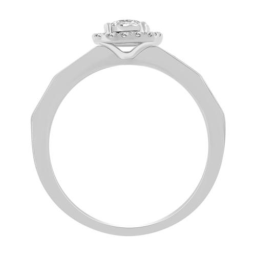 0.38 Ct. T.w. Diamond Trio Bridal Ring Set In 14Kt White Gold