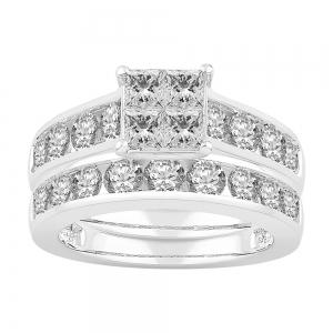 1.00CT. T.W. DIAMOND ENDLESS LOVE STORY QUAD BRIDAL SET IN 14K GOLD