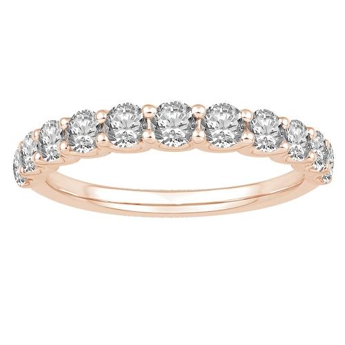 Ovani® Diamonds 11-stone RBC Prong-set Wedding Band - 0.10 Ct. T.w. in 18K Rose Gold