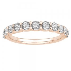 Ovani® Diamonds 11-stone RBC Prong-set Wedding Band - 0.10 Ct. T.w. in 18K Rose Gold