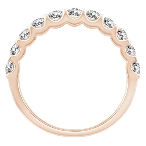 Ovani® Diamonds 11-stone RBC Prong-set Wedding Band - 0.10 Ct. T.w. in 18K Rose Gold