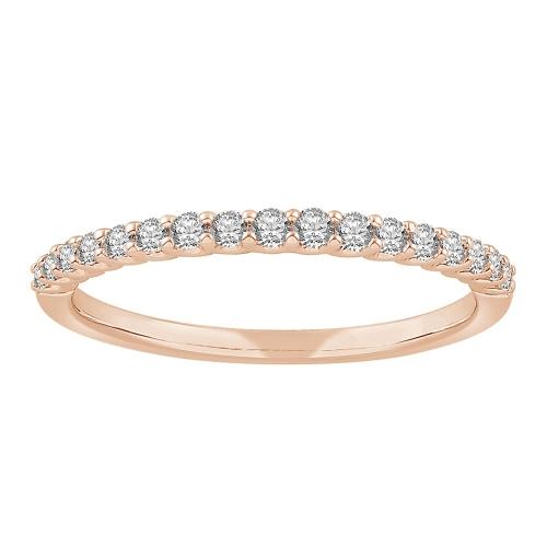 Ovani® Diamonds RBC Pave Wedding Band 0.10 Ct. T.w. in 18K Rose Gold