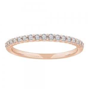 Ovani® Diamonds RBC Pave Wedding Band 0.10 Ct. T.w. in 18K Rose Gold