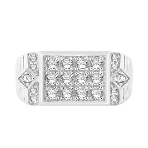 1 Ct. T.w. Diamond Men Engagement Ring In 14Kt White Gold