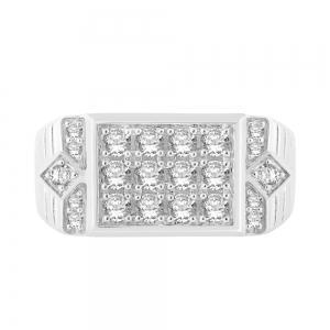 1 Ct. T.w. Diamond Men Engagement Ring In 14Kt White Gold