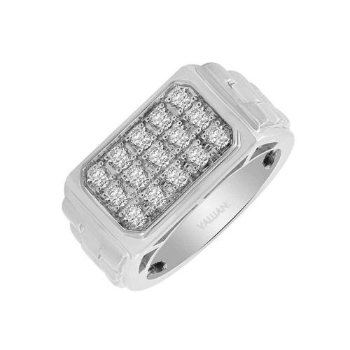 1 Ct. T.w. Diamond Men Engagement Ring In 14Kt White Gold