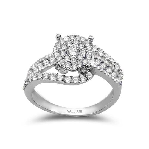 Ultimate Value® Round Double Halo Split Shank Diamond Ring - 1 Ct. T.w. in 10K White Gold