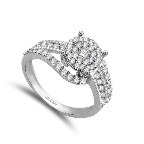Ultimate Value® Round Double Halo Split Shank Diamond Ring - 1 Ct. T.w. in 10K White Gold