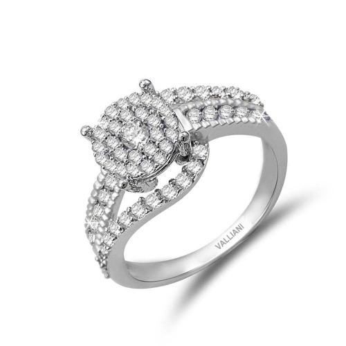 Ultimate Value® Round Double Halo Split Shank Diamond Ring - 1 Ct. T.w. in 10K White Gold