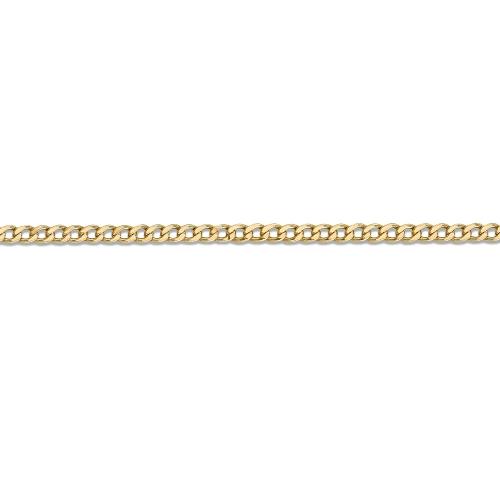 20 inch 3.5 mm Hollow Flat Curb Chain Necklace In 14Kt Yellow Gold