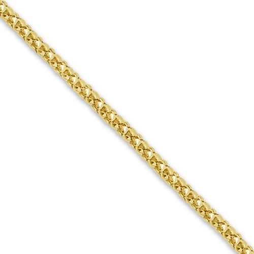 24 inch Popcorn Chain Necklace In 14Kt Yellow Gold