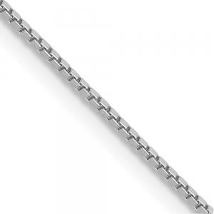 24 inch Solid Box Chain Necklace In 14Kt White Gold