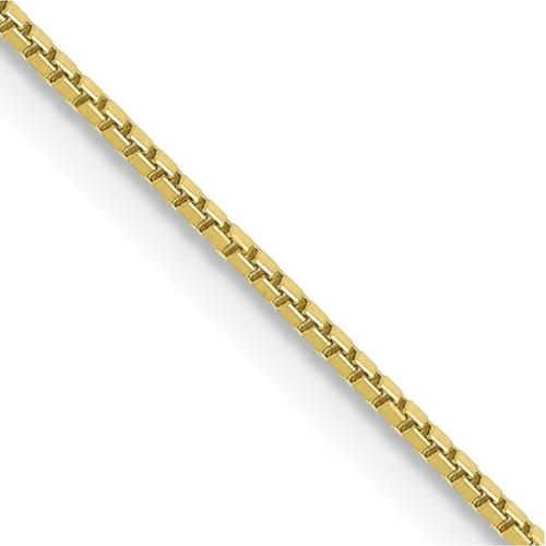 22 inch Solid Box Chain Necklace In 14Kt Yellow Gold