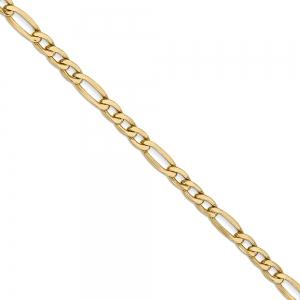20 inch 3.5 mm Hollow Figaro Chain Necklace In 14Kt Yellow Gold