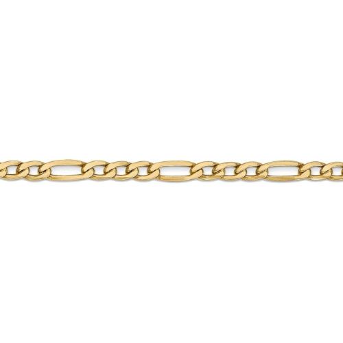 20 inch 3.5 mm Hollow Figaro Chain Necklace In 14Kt Yellow Gold