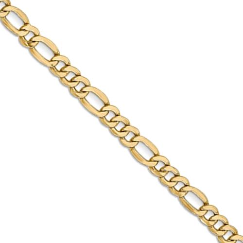 20 inch 5.5 mm Solid Figaro Chain Necklace In 14Kt Yellow Gold