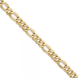 20 inch 5.5 mm Solid Figaro Chain Necklace In 14Kt Yellow Gold