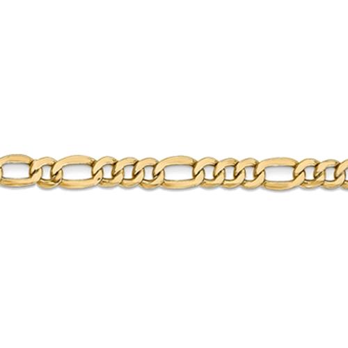 24 inch 5.5 mm Solid Figaro Chain Necklace In 14Kt Yellow Gold