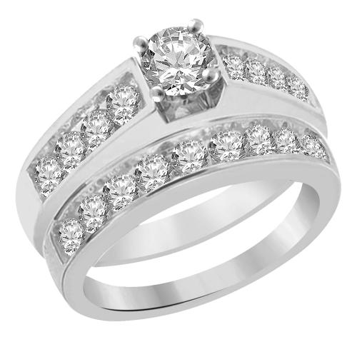 Diani® Solitaire Bridal Ring Set - 1 Ct. T.w. in 14K White Gold