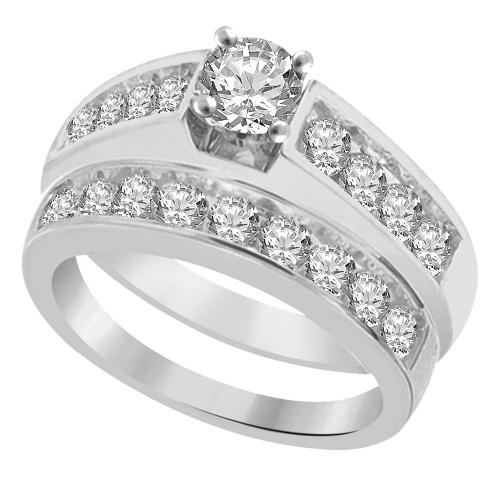 Diani® Solitaire Bridal Ring Set - 1 Ct. T.w. in 14K White Gold