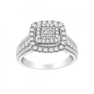 Ultimate Value® Composite Princess Illusion Double Halo Split Shank Diamond Ring - 1 Ct. T.w. in 10K White Gold